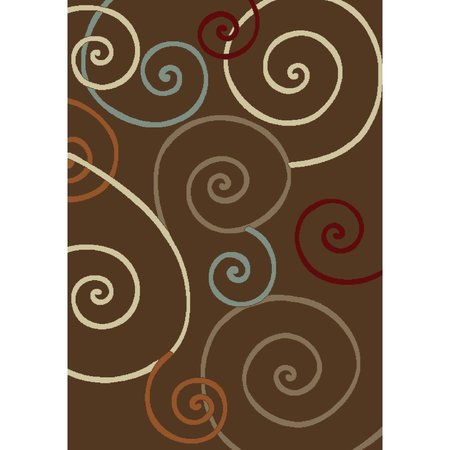 CONCORD GLOBAL 6 ft. 7 in. x 9 ft. 3 in. Chester Scroll - Brown 97786